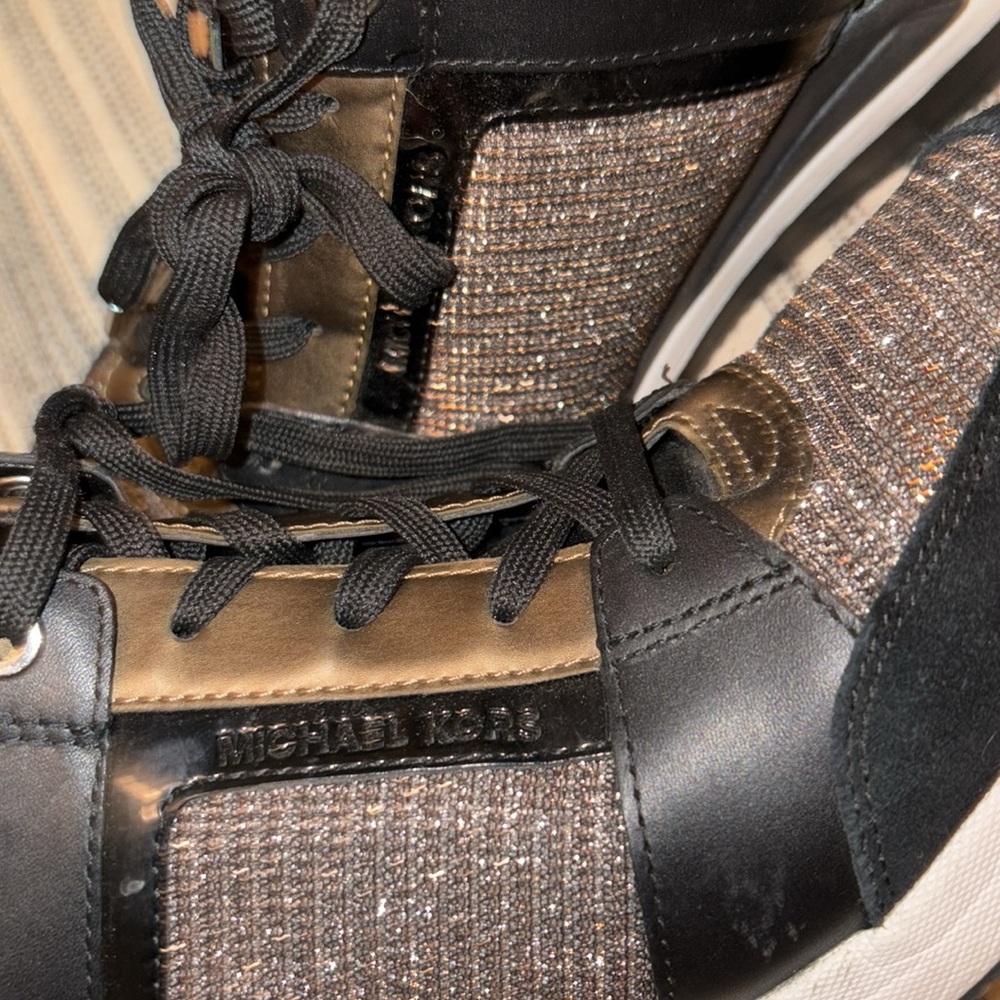 Beautiful Black and Gold Michael Kors Sneakers - Picture 4 of 5